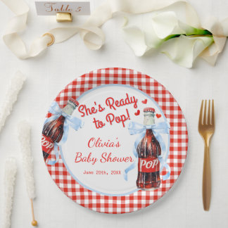 Red & Blue Ready to Pop Baby Shower  Paper Plates