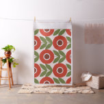 Red,blue,retro,flower pattern,vintage,Scandinavian Fabric