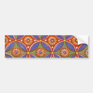 Red Blue Rustic Colorful Circle Egypt Art Pattern Bumper Sticker