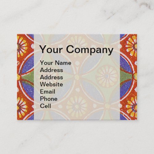 Red Blue Rustic Colorful Circle Egypt Art Pattern Business Card