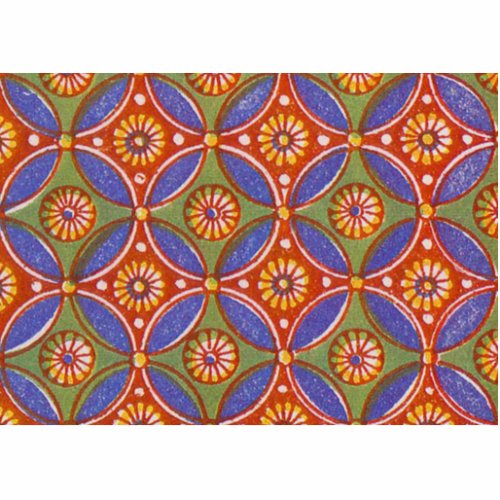 Red Blue Rustic Colorful Circle Egypt Art Pattern Statuette