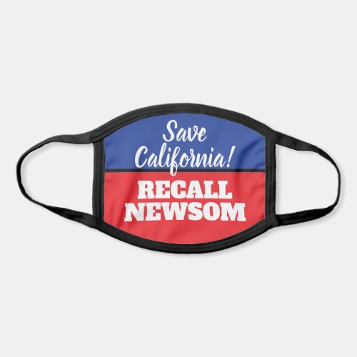 Red Blue Save California Recall Newsom Face Mask