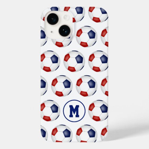 red blue soccer balls sports pattern Case_Mate iPhone 14 case