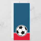 Red Blue Soccer Ticket Birthday Party Photo Invitation (Back)