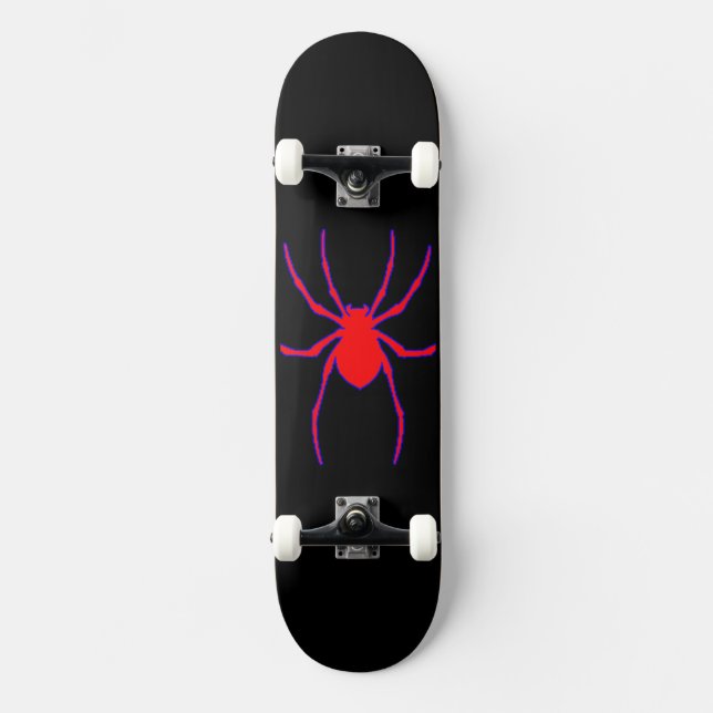 Red Blue Spider Skateboard Design (Front)