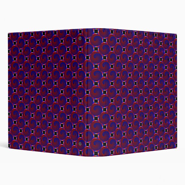 Red & Blue Spiral by Kenneth Yoncich 3 Ring Binder (Background)