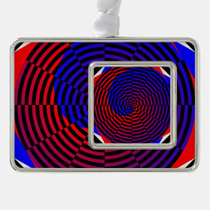 Red & Blue Spiral by Kenneth Yoncich Christmas Ornament