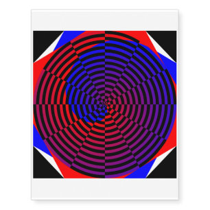 Red & Blue Spiral by Kenneth Yoncich Temporary Tattoos