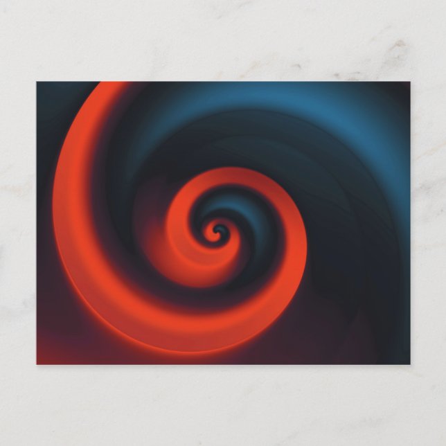 Red Blue Spiral Postcard (Front)