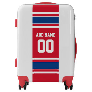 Red Blue Sports Jersey Custom Name Number Luggage