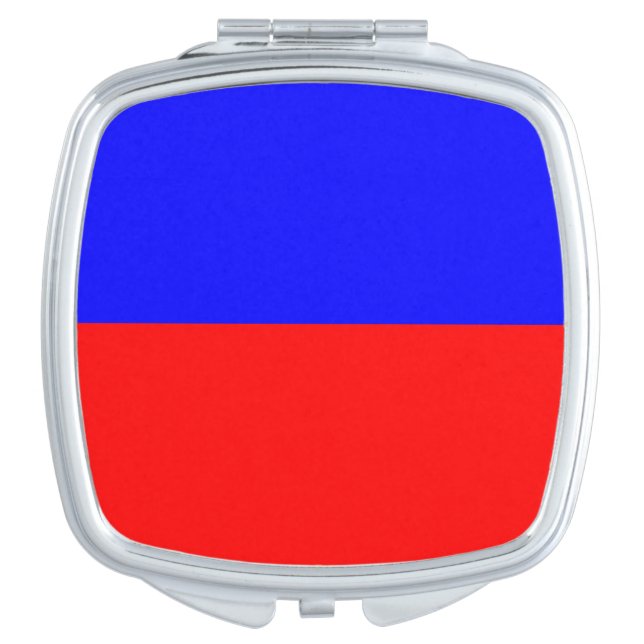 Red & Blue Square Compact Mirror (Front)