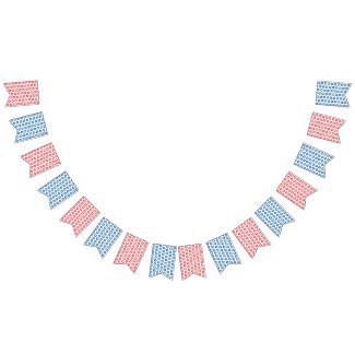 Red & Blue Stars Pattern - Patriotic / 4th of July Bunting Flags