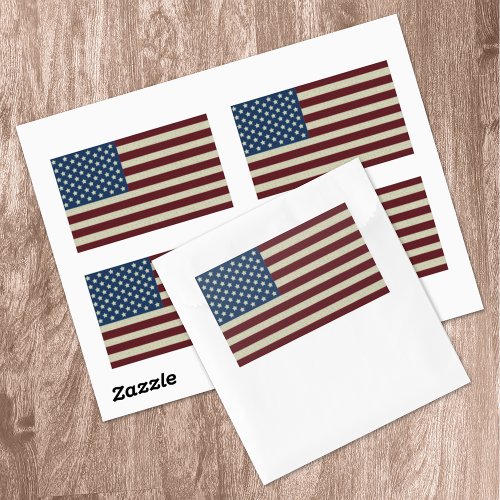 Red  Blue Stars  Stripes American Flags USA Rectangular Sticker