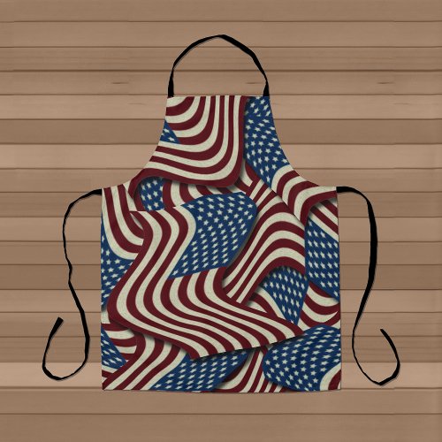 Red  Blue Stars  Stripes USA American Flags Apron