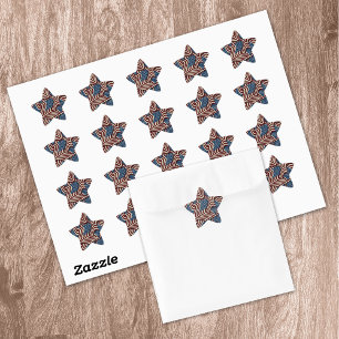Red & Blue Stars & Stripes USA American Flags Star Sticker
