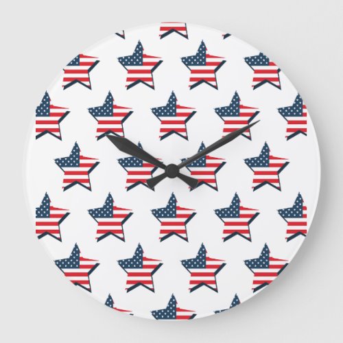 red blue stars usa americanflag flagcolors seamles large clock