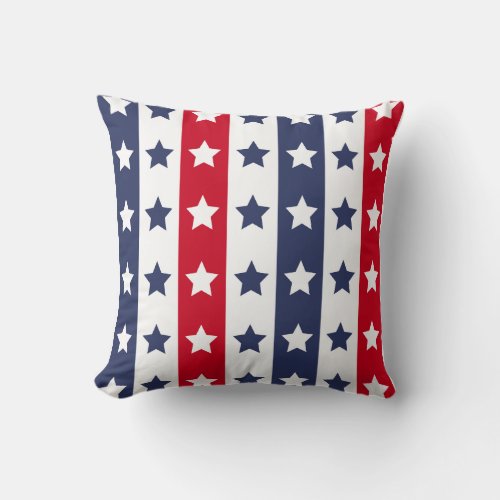 red blue stars usa americanflag flagcolors seamles throw pillow