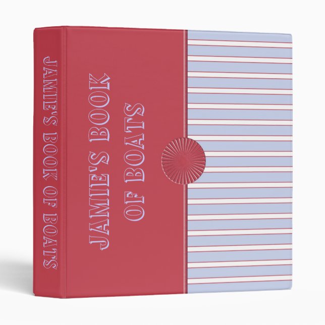 Red & Blue Striped Binder  (1") (Front/Spine)