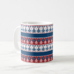 Red Blue Striped Norwegian Pattern  Coffee Mug