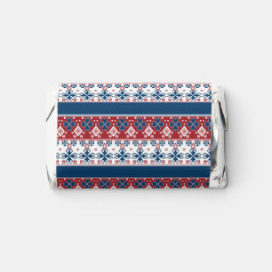 Red Blue Striped Norwegian Pattern Hershey's Miniatures