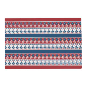 Red Blue Striped Norwegian Pattern Placemat