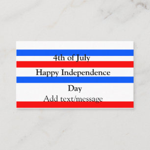 Red blue stripes independence day 4th of July  Business Card