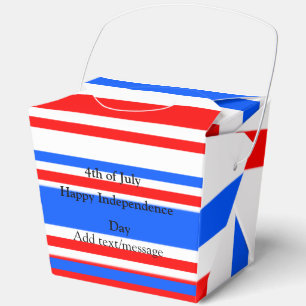 Red blue stripes independence day 4th of July Favor Boxes