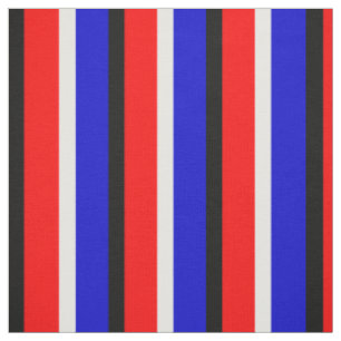 Red Blue Stripes Pattern Design Fabric