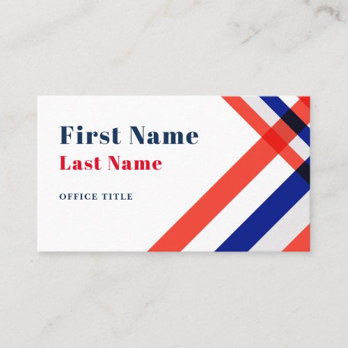 Red Blue Stripes Political Campaign Business Card
