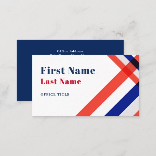 Red Blue Stripes Political Campaign Business Card