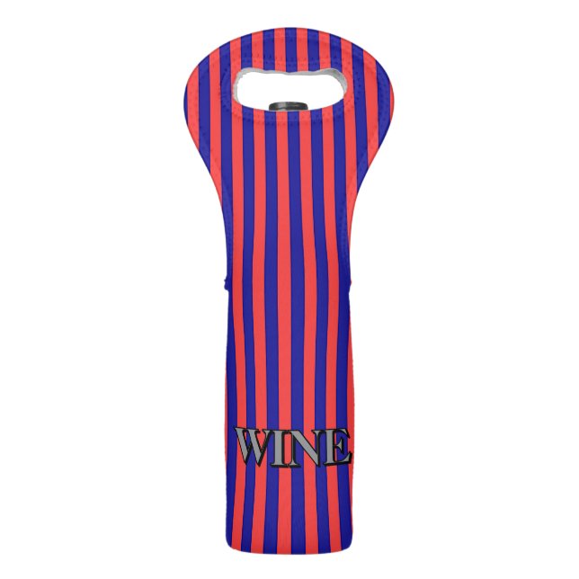 Red Blue Stripes WINE Logo Bag (Front)