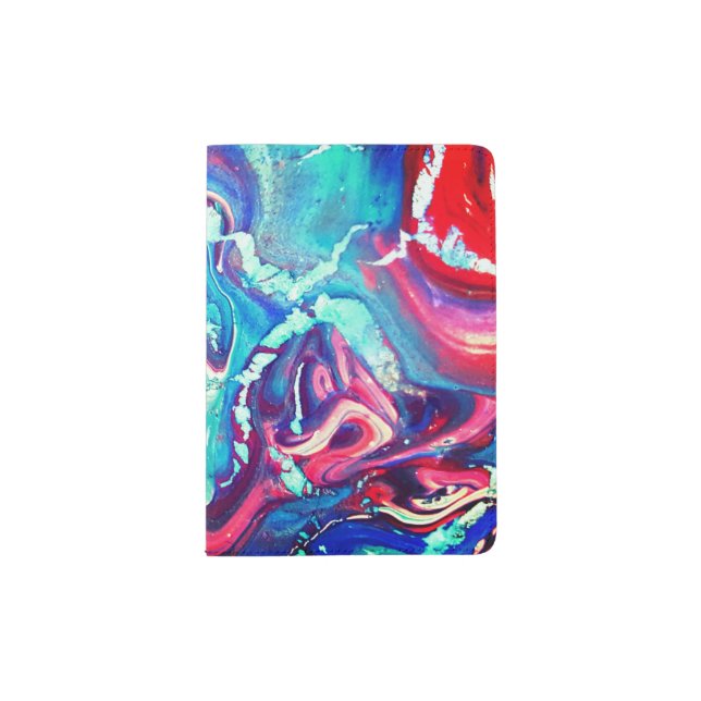 Red Blue Swirl Passport Holder (Front)