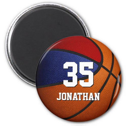red blue team colors basketball party favors magnet