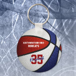 Red Blue Team Colors Basketball Sports Gifts Keychain at Zazzle