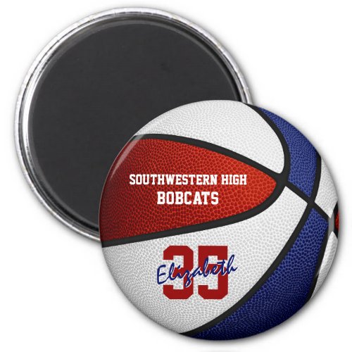 red blue team colors basketball sports gifts magnet