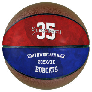 Red blue team name ballers end of season gifts basketball
