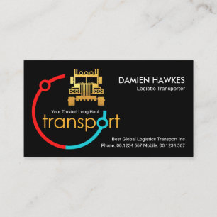 Red Blue Transport Global Orbits Logistics Driver Business Card