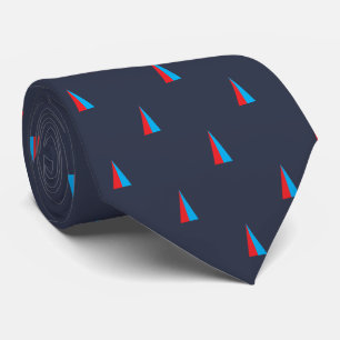 Red Blue Triangle Neck Tie