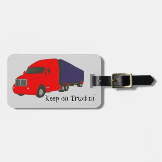 Red Blue Truck Keep on Truckin Luggage Tags