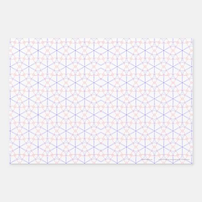Red Blue Tulip Buds Wrapping Paper Sheets (Front 3)