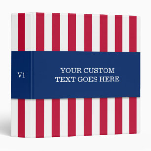 Red Blue Us Flag 4Th Of July Independence Day 3 Ring Binder