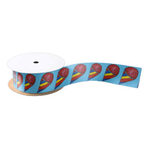 Red Blue USA July 4th Snocone Sno Cone Snoball Satin Ribbon