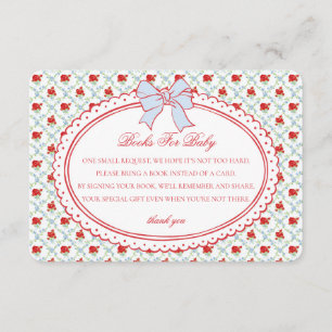 Red & Blue Vintage Floral Books for Baby Insert