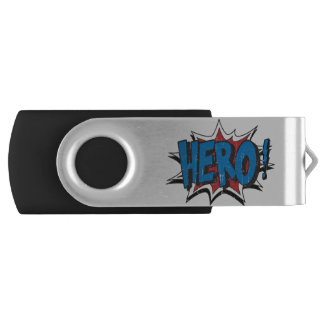 Red & Blue Vintage Hero Graphic Super Heroes Cli Flash Drive