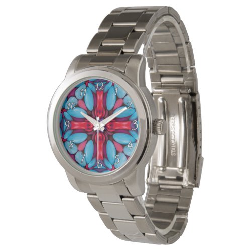 Red  Blue Vintage Kaleidoscope Watch