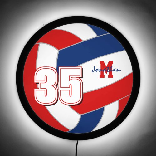 red blue volleyball boys girls sports team colors LED sign