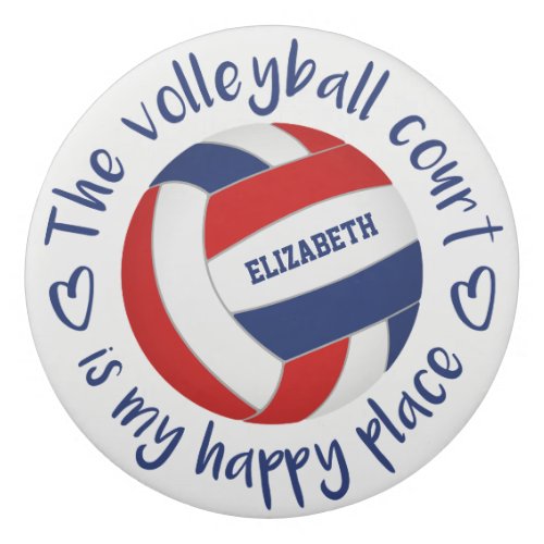 red blue volleyball court my happy place eraser