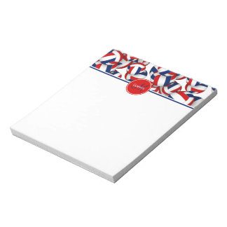 red blue volleyballs pattern accent  notepad