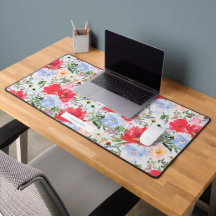 Red Blue Watercolor Florals Spiral