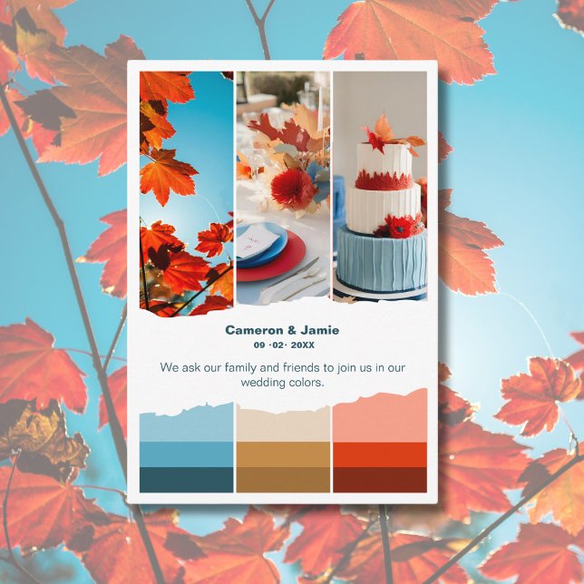 Red Blue Wedding Color Palette Enclosure Card (Red Blue Wedding Color Palette Enclosure Card)